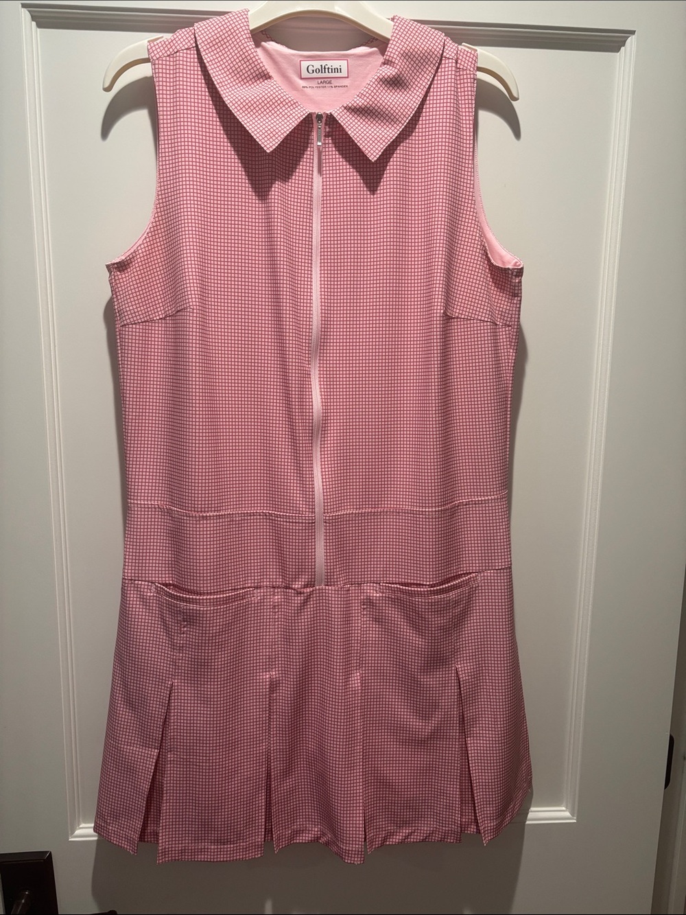Golftini Sleeveless Pink Zip-Front Golf Dress